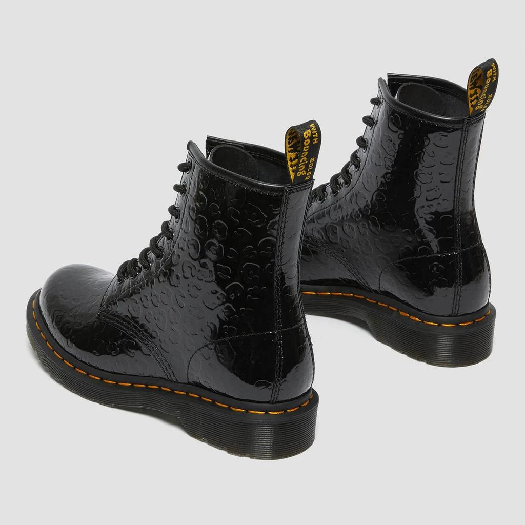 商品Dr. Martens|DR. MARTENS WOMEN'S 1460 PATENT LAMPER 8-EYE BOOTS - BLACK LEOPARD,价格¥903,第3张图片详细描述