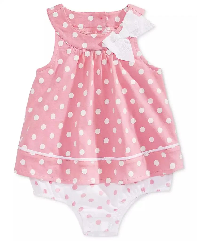 商品First Impressions|Baby Girls Dotted Cotton Sunsuit, Created for Macy's,价格¥43,第1张图片