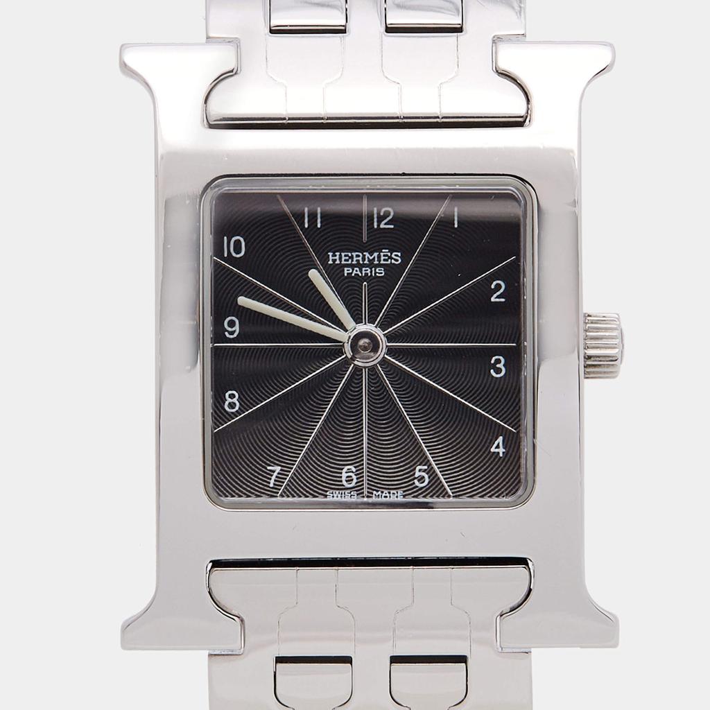 Hermes Black Stainless Steel Heure H HH1.210 Women's Wristwatch 21 mm商品第3张图片规格展示