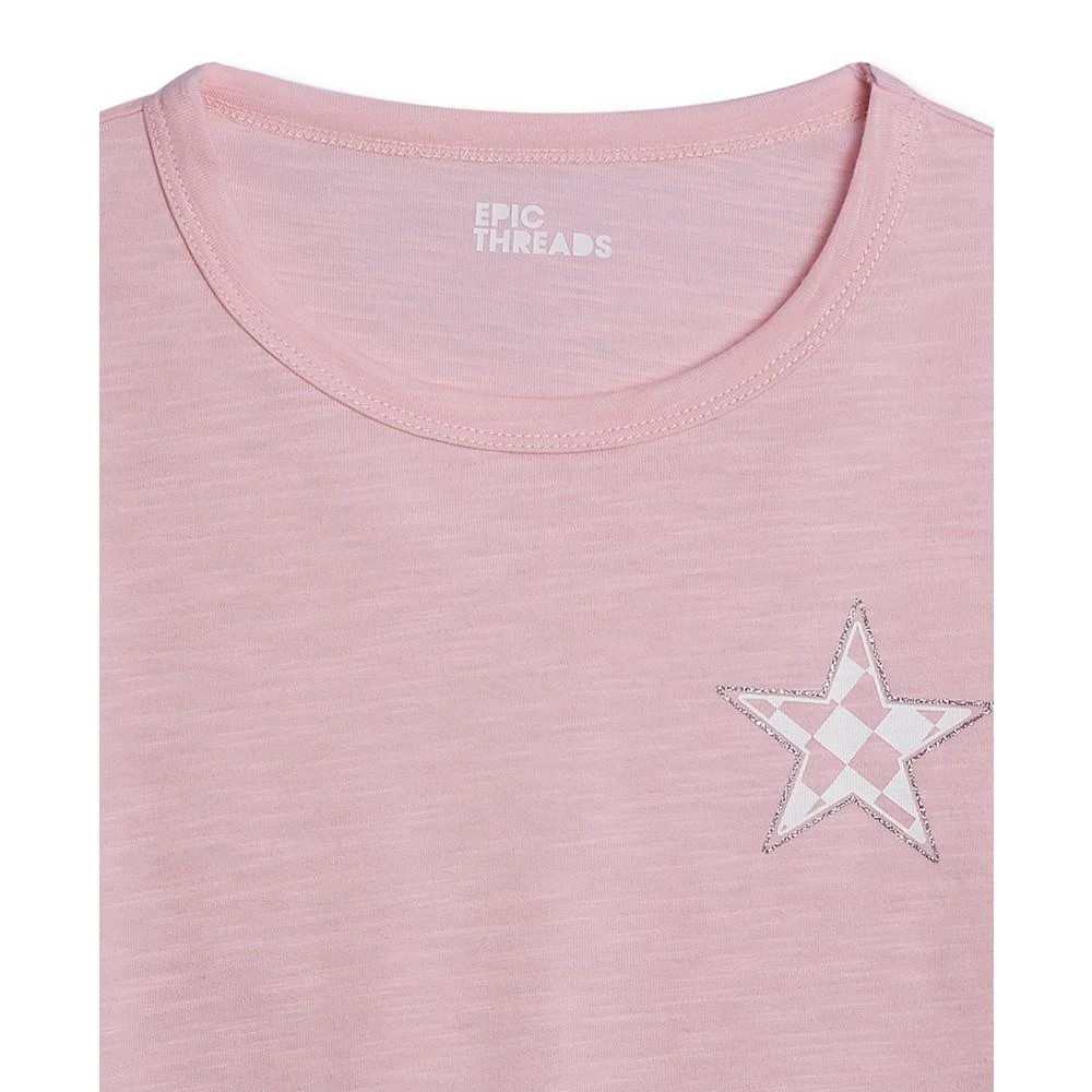 商品Epic Threads|Big Girls Checkered Star Graphic T-shirt, Created For Macy's,价格¥124,第3张图片详细描述