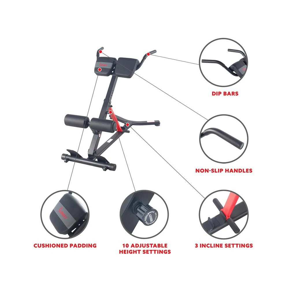 商品Sunny Health & Fitness|Hyperextension Roman Chair with Dip Station - SF-BH620062,价格¥1779,第3张图片详细描述