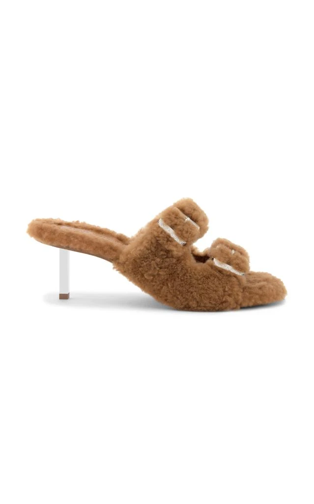 商品Amina Muaddi|Amina Muaddi - Millie Shearling Sandals - Brown - IT 38 - Moda Operandi,价格¥3099,第1张图片