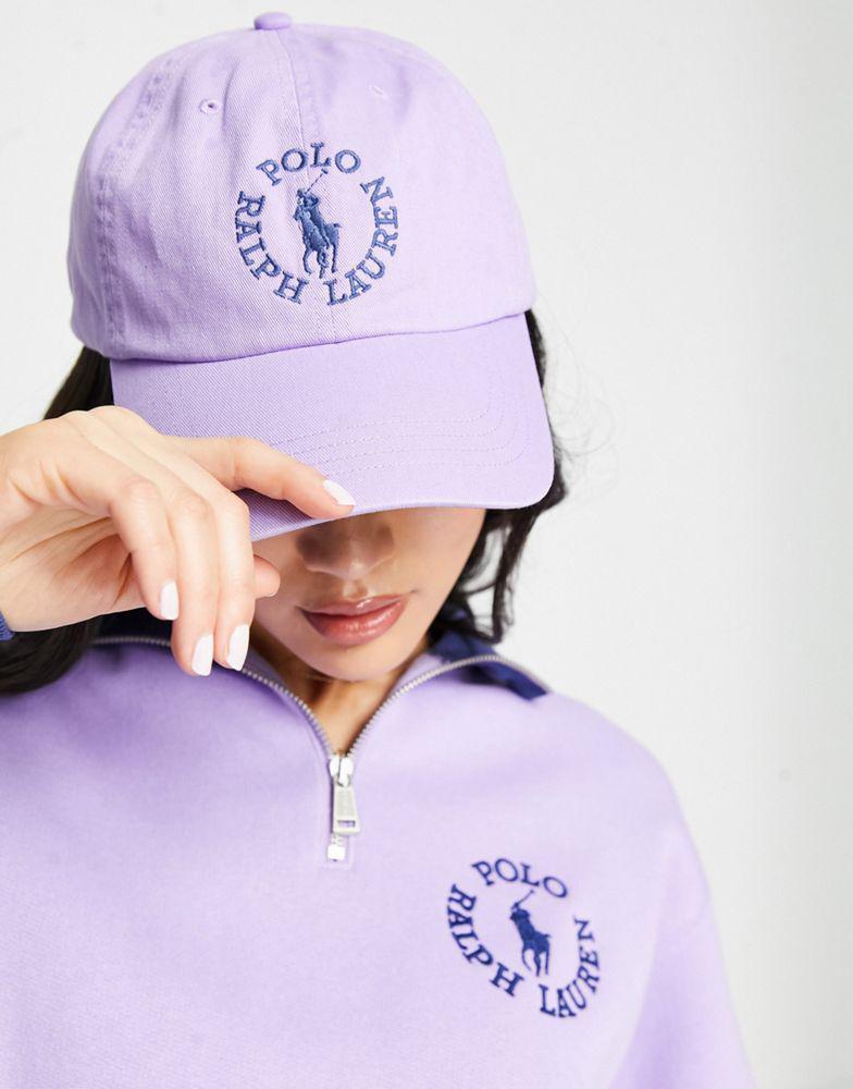 商品Ralph Lauren|Polo Ralph Lauren x ASOS exclusive collab logo baseball cap in lavender,价格¥232,第1张图片