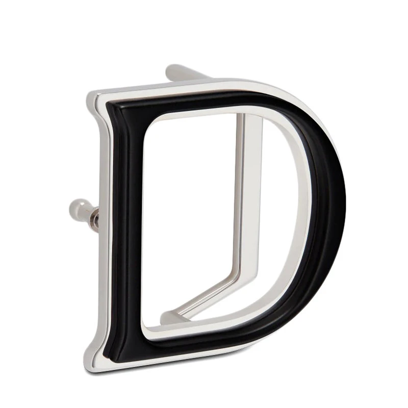 商品Dior|【预售3-7天】DIOR/迪奥 21年秋冬 男士35毫米黑色涂漆饰面黄铜“D”腰带扣4917PVVAR_H00N,价格¥2532,第4张图片详细描述