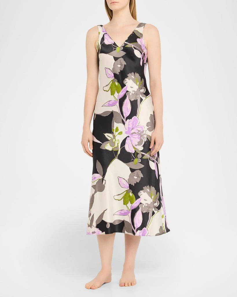 商品Natori|Tsubaki Sleeveless Floral-Print Midi Slip Dress,价格¥1301,第4张图片详细描述