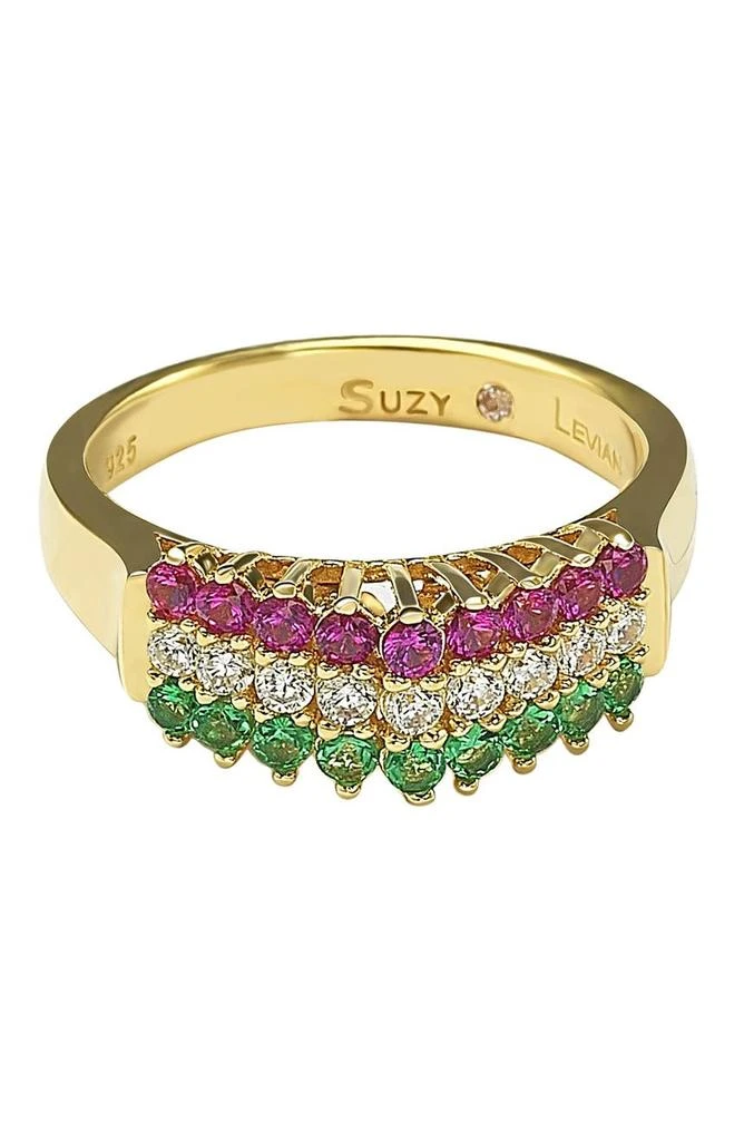 商品Suzy Levian|Sterling Silver Pave Set CZ Statement Ring,价格¥745,第1张图片