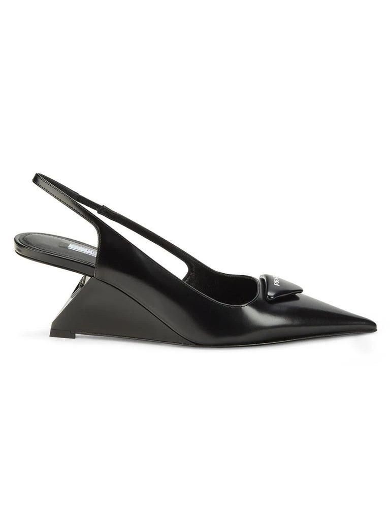 商品Prada|Leather Slingback Pumps,价格¥7976,第1张图片