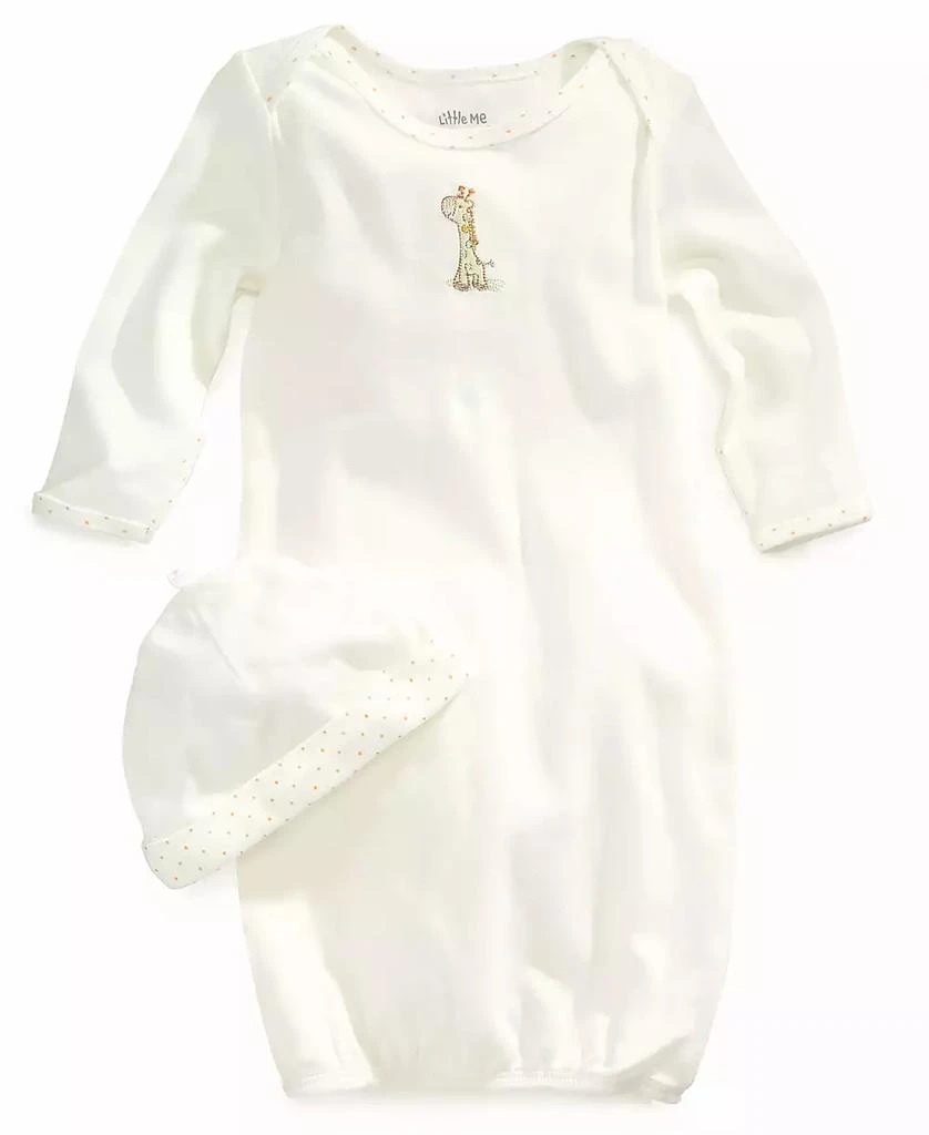 商品Little Me|女婴Baby Set, Baby Boys or Baby Girls Gown and Beanie,价格¥98,第1张图片