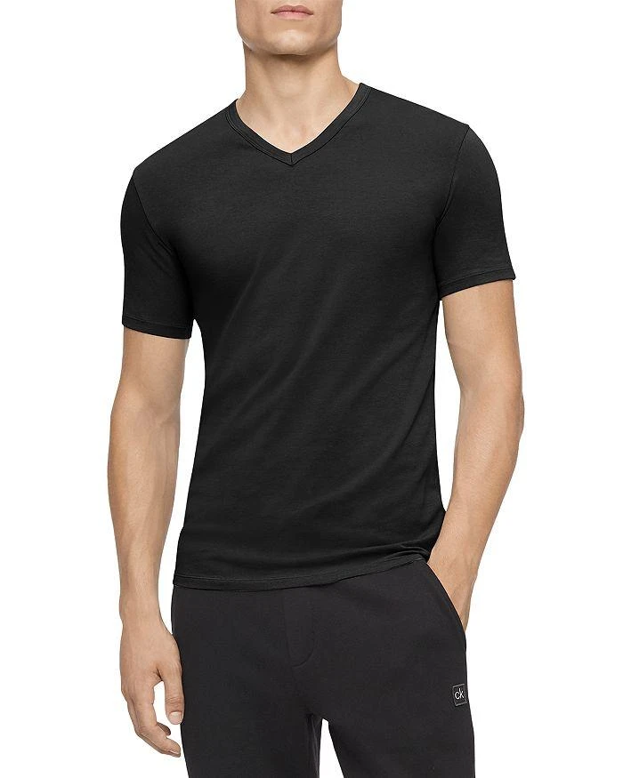 商品Calvin Klein|Cotton Stretch Moisture Wicking V Neck Tees, Pack of 3,价格¥245,第3张图片详细描述