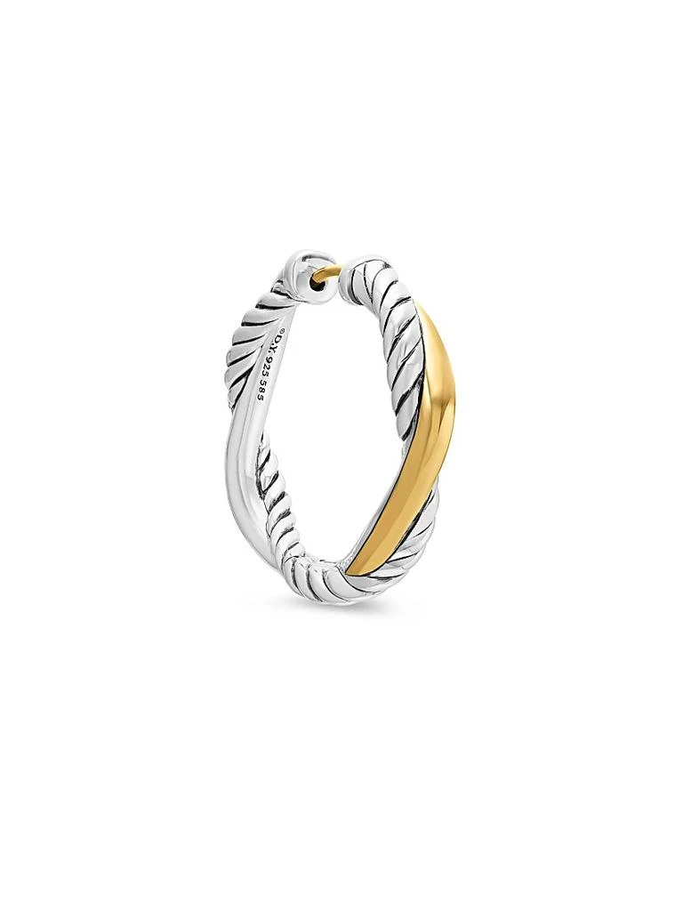 商品David Yurman|Petite Infinity Hoop Earrings in Sterling Silver with 14K Yellow Gold, 17.3MM,价格¥5363,第5张图片详细描述