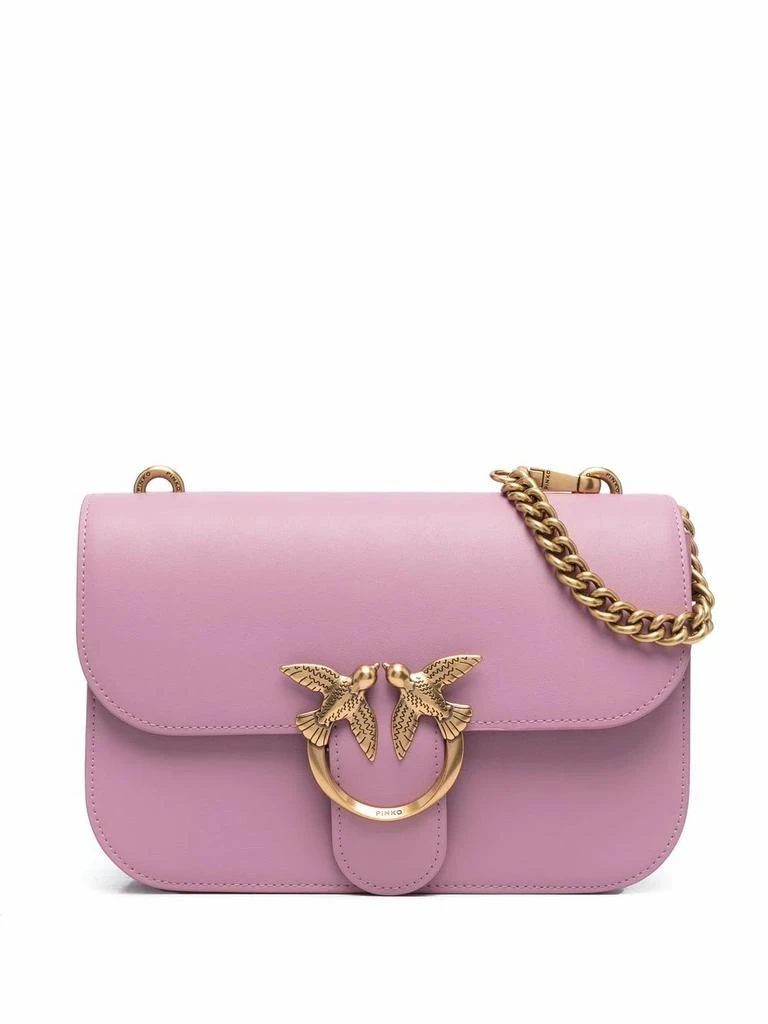 商品PINKO|Pinko Womens Pink Leather Shoulder Bag,价格¥2971,第1张图片