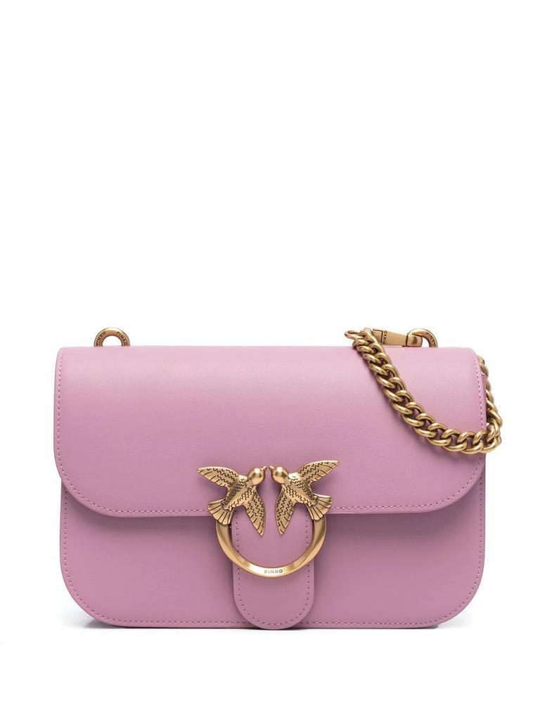 商品PINKO|Pinko Womens Pink Leather Shoulder Bag,价格¥3135,第1张图片