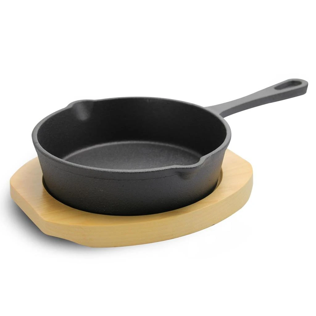商品Gibson Home|Campton 5.3 Inch Mini Frying Pan With Wooden Base,价格¥189,第1张图片