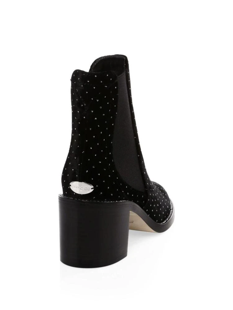 商品Jimmy Choo|Black Glitter Spotted Crystal Welt Booties,价格¥2462,第2张图片详细描述