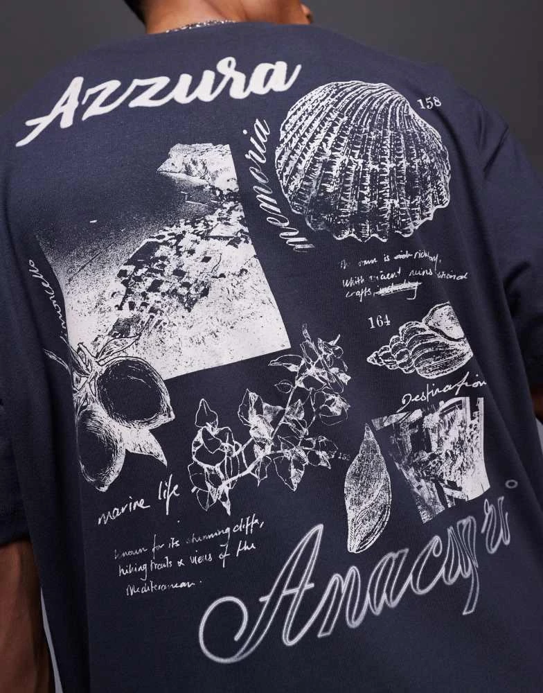 商品ASOS|ASOS DESIGN oversized t-shirt with scenic graphics in charcoal,价格¥187,第3张图片详细描述