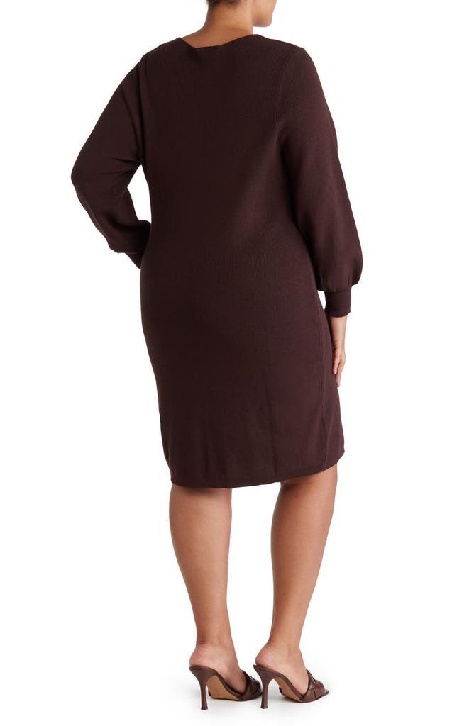 商品Nina Leonard|V-Neck Balloon Sleeve Sweater Dress,价格¥222,第4张图片详细描述