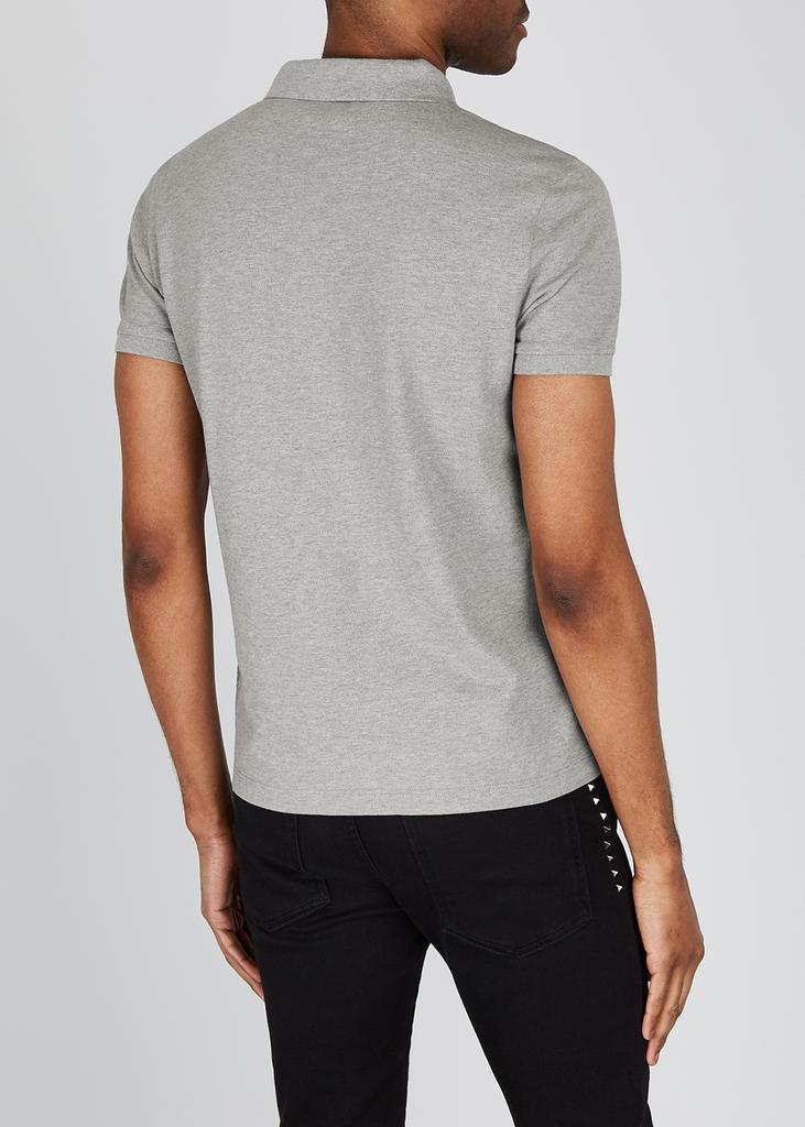 Grey piqué cotton polo shirt商品第3张图片规格展示