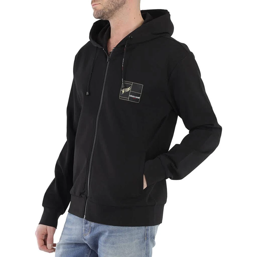 商品Roberto Cavalli|Men's Black Sport Hoodie Jacket with Eagle Painting,价格¥1051,第3张图片详细描述