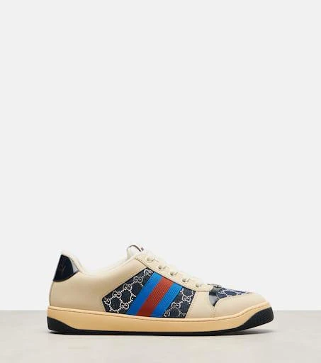 商品Gucci|Screener GG皮革边饰牛仔运动鞋,价格¥9983,第4张图片详细描述