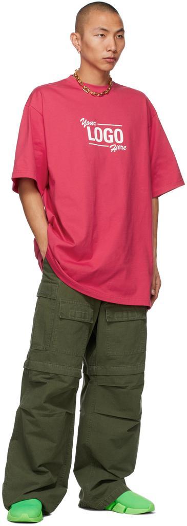 商品Balenciaga|Red 'Your Logo Here' Boxy T-Shirt,价格¥4472,第6张图片详细描述