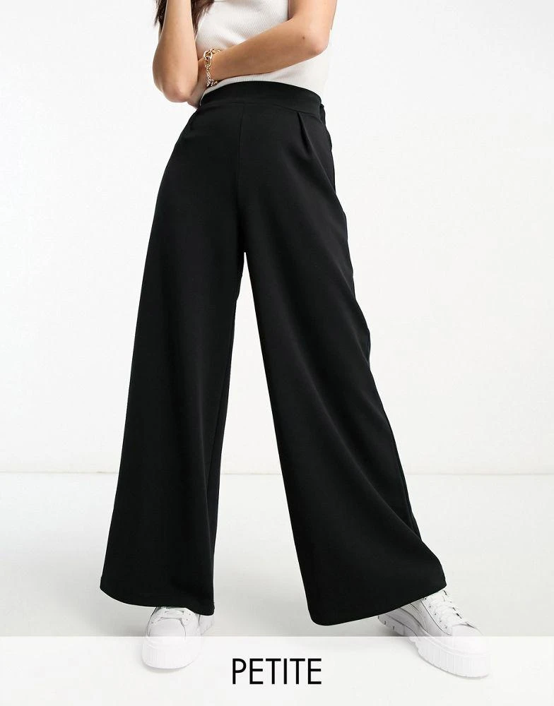 商品River Island Petite|River Island Petite wide leg scuba trouser in black,价格¥311,第1张图片