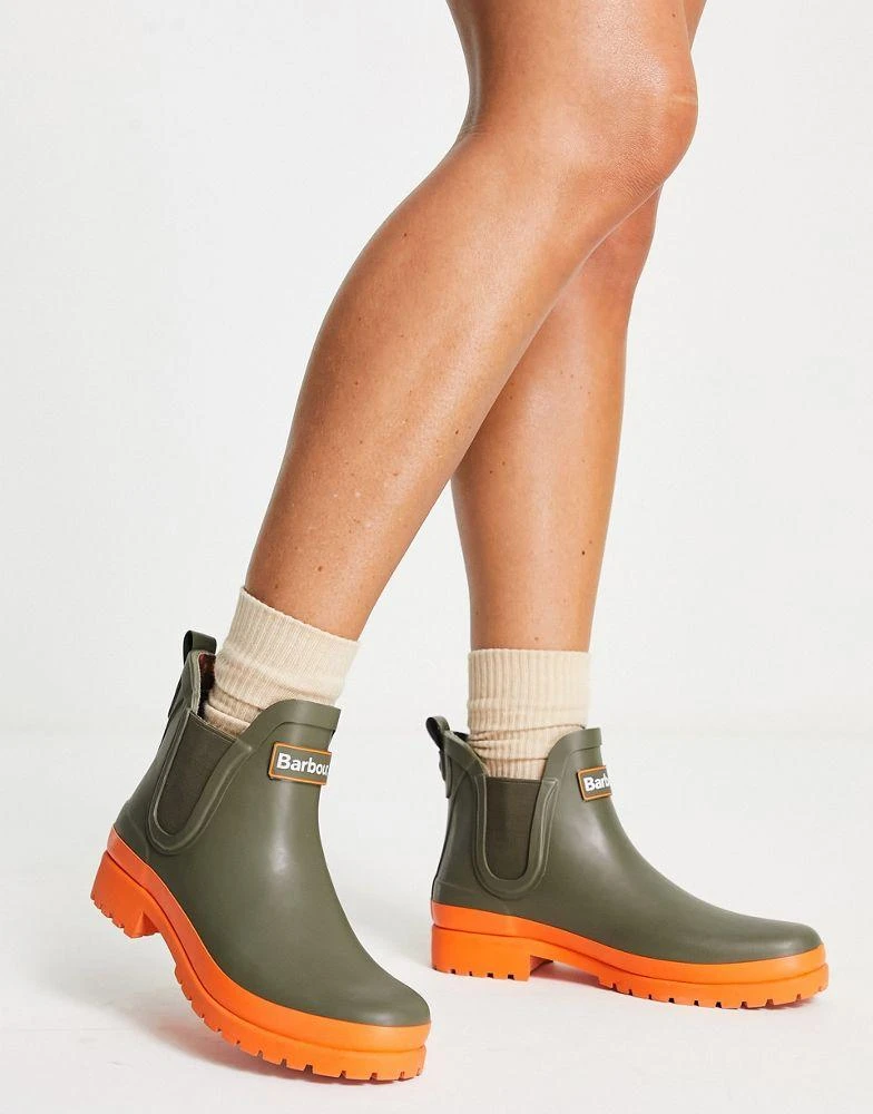 商品Barbour|Barbour x ASOS exclusive Mallow wellington boots in fern,价格¥257,第1张图片