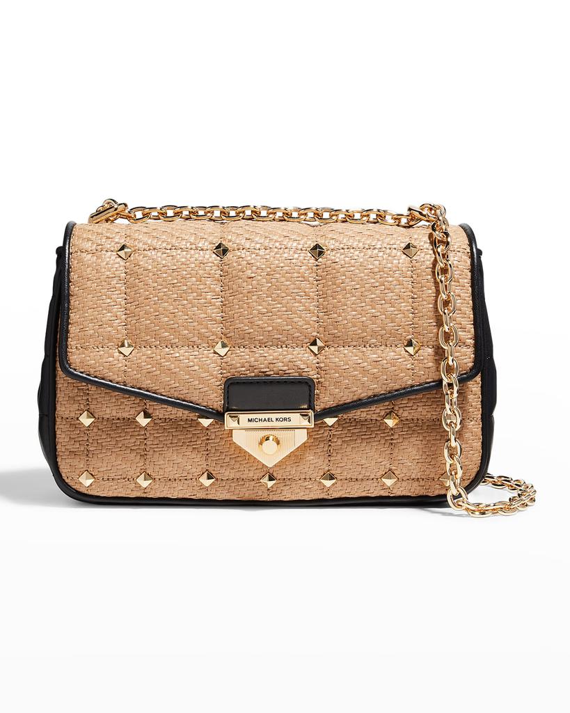 Soho Large Stud Quilted Chain Shoulder Bag商品第1张图片规格展示