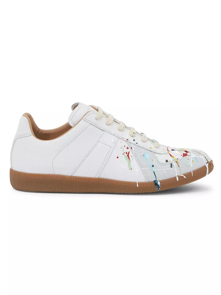 商品MAISON MARGIELA|Replica Paint Splatter Leather Low-Top Sneakers,价格¥6336,第1张图片详细描述