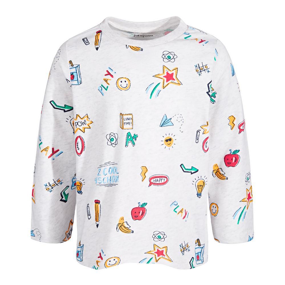 商品First Impressions|Baby Boys Doodle Long-Sleeve T-Shirt, Created for Macy's,价格¥28,第1张图片