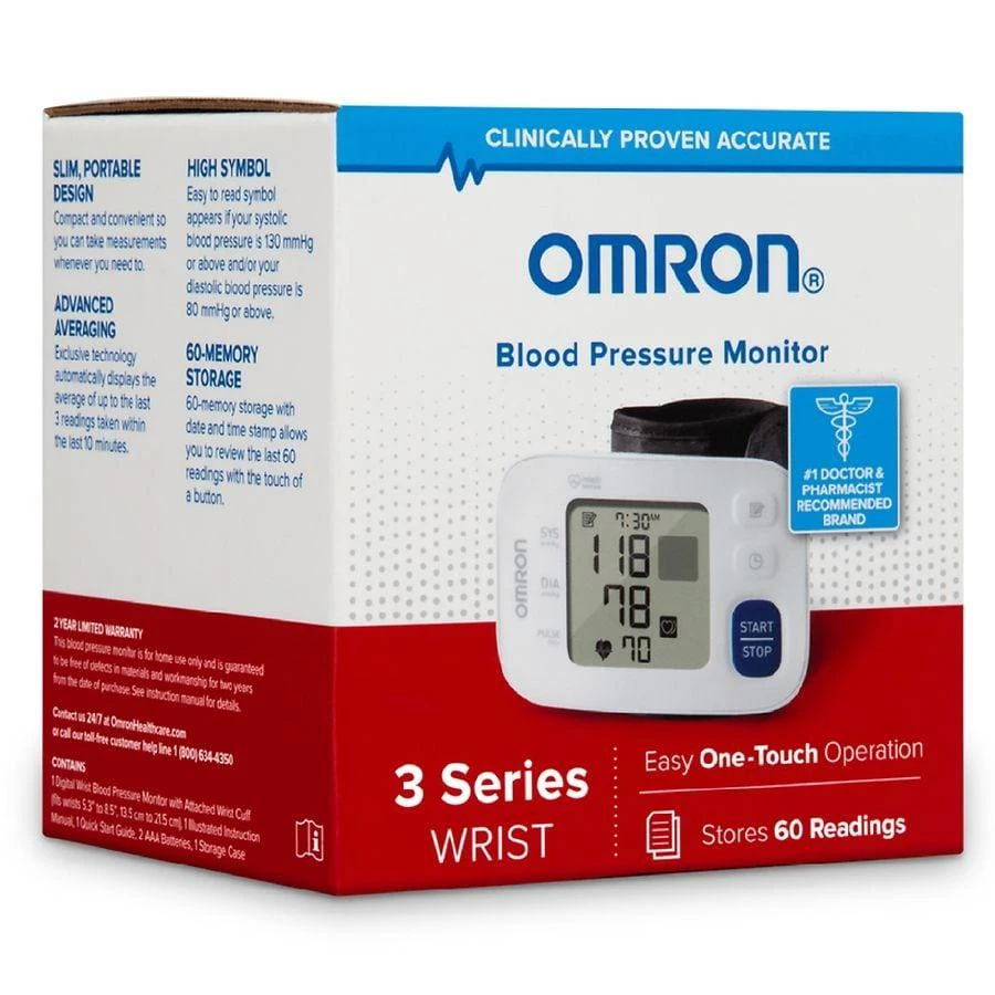 商品omron|3 Series Wrist Blood Pressure Monitor (BP6100),价格¥586,第1张图片