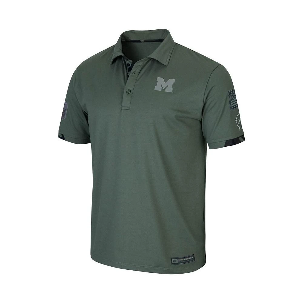 商品Colosseum|Men's Green Michigan Wolverines OHT Military-Inspired Appreciation Echo Polo Shirt,价格¥376,第2张图片详细描述