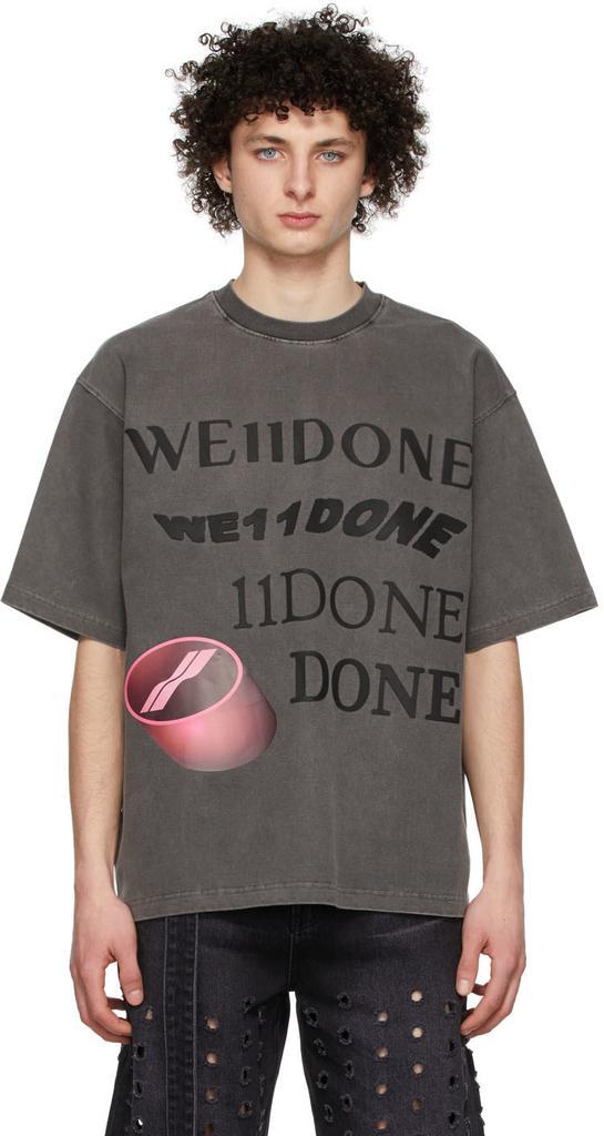 商品We11done|Grey Washed Logo T-Shirt,价格¥942,第1张图片