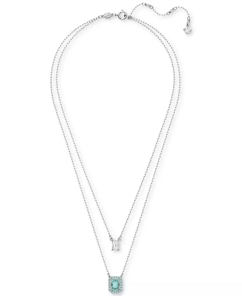 商品Swarovski|Silver-Tone Millenia Blue Crystal Pendant Two Row Necklace, 15-7/8" + 2" extender,价格¥1042,第2张图片详细描述