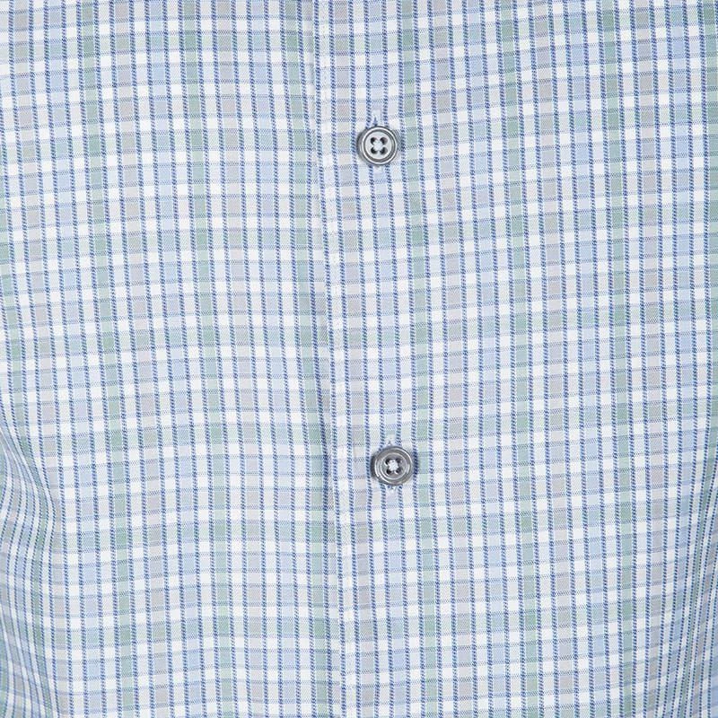 商品[二手商品] Zegna|Ermenegildo Zegna Multicolor Checked Long Sleeve Button Front Shirt M,价格¥1002,第4张图片详细描述