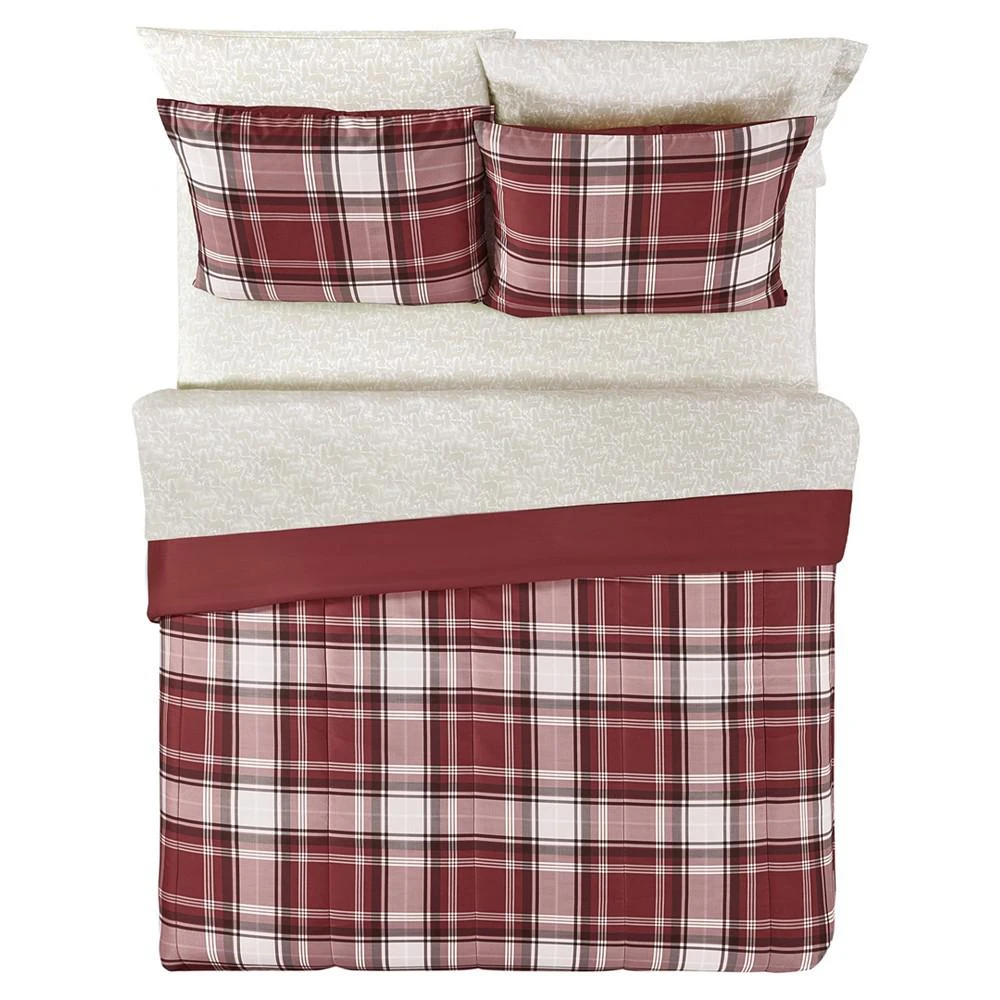 商品Keeco|Red Oxford Plaid 8 Piece Reversible Comforter Set, Created for Macy's,价格¥298,第5张图片详细描述