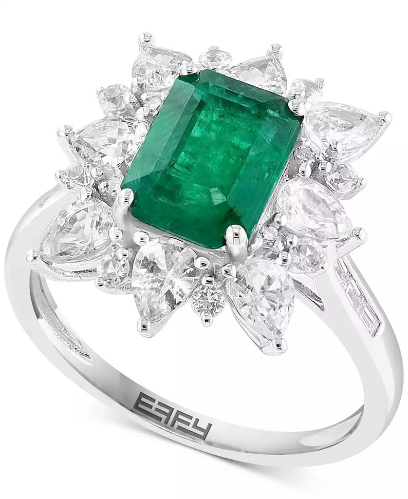 商品Effy|EFFY® Multi-Gemstone (3-3/8 ct. t.w.) Ring in 14k White Gold,价格¥26602,第1张图片