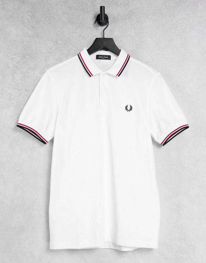 商品Fred Perry|Fred Perry twin tipped logo polo in white/red/navy,价格¥330,第1张图片