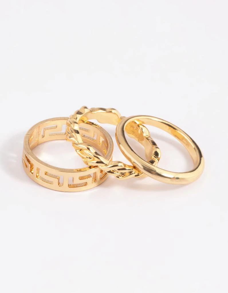 商品Lovisa|Gold Plated Greek Key Ring Pack,价格¥122,第1张图片