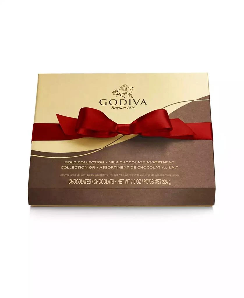 商品Godiva|Assorted Milk Chocolate Gift Box, Red Ribbon, 18 Piece,价格¥303,第3张图片详细描述