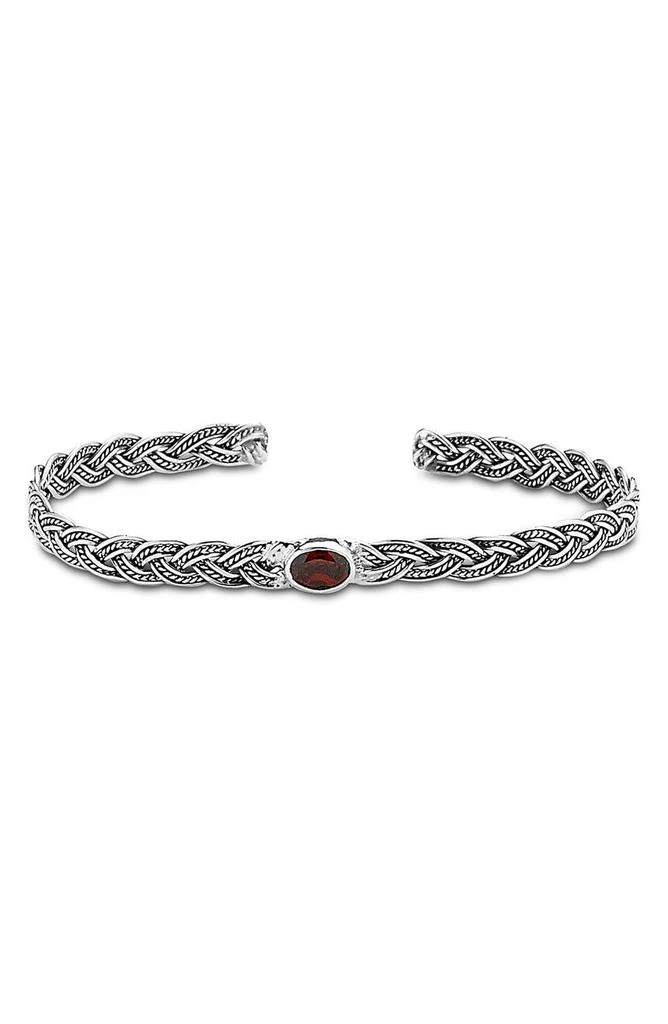 商品SAMUEL B.|Sterling Silver Garnet Braided Bangle,价格¥735,第1张图片