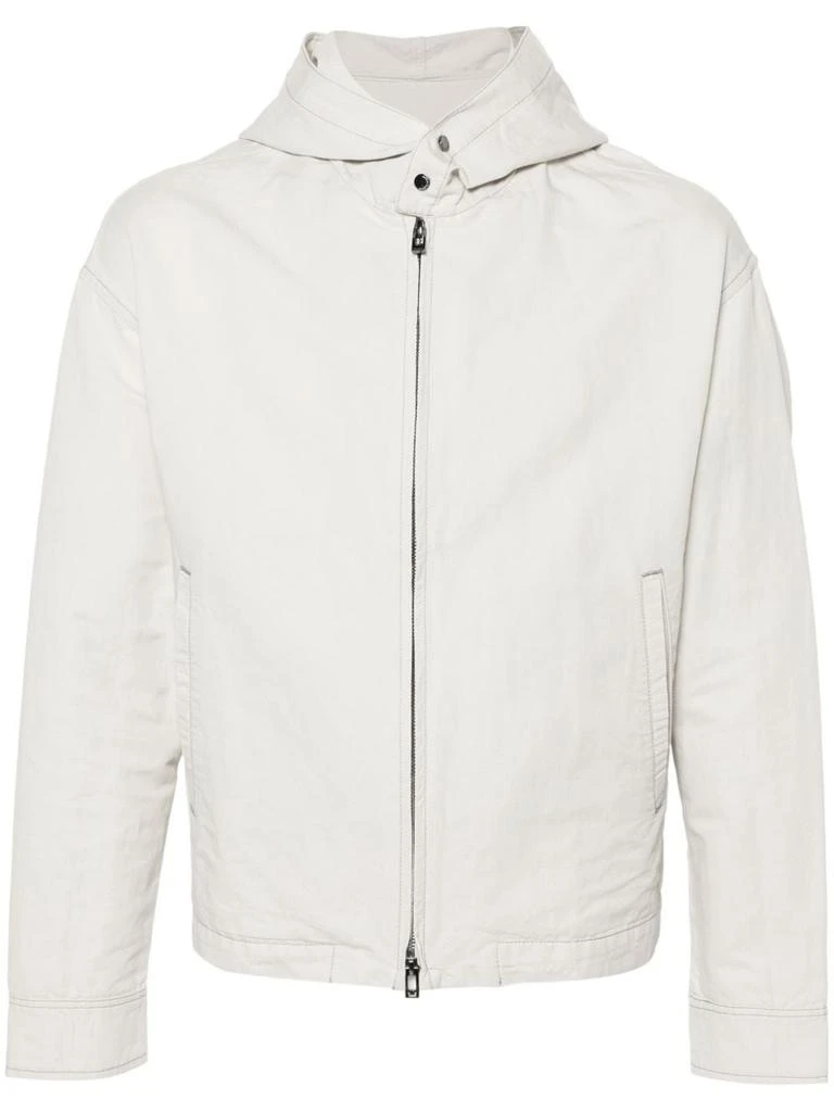 商品Emporio Armani|EMPORIO ARMANI - Cotton Hooded Blouson Jacket,价格¥3129,第1张图片