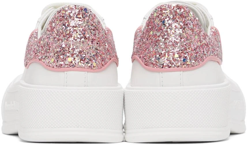 商品Alexander McQueen|White & Pink Deck Lace-Up Plimsoll Sneakers,价格¥1336,第4张图片详细描述