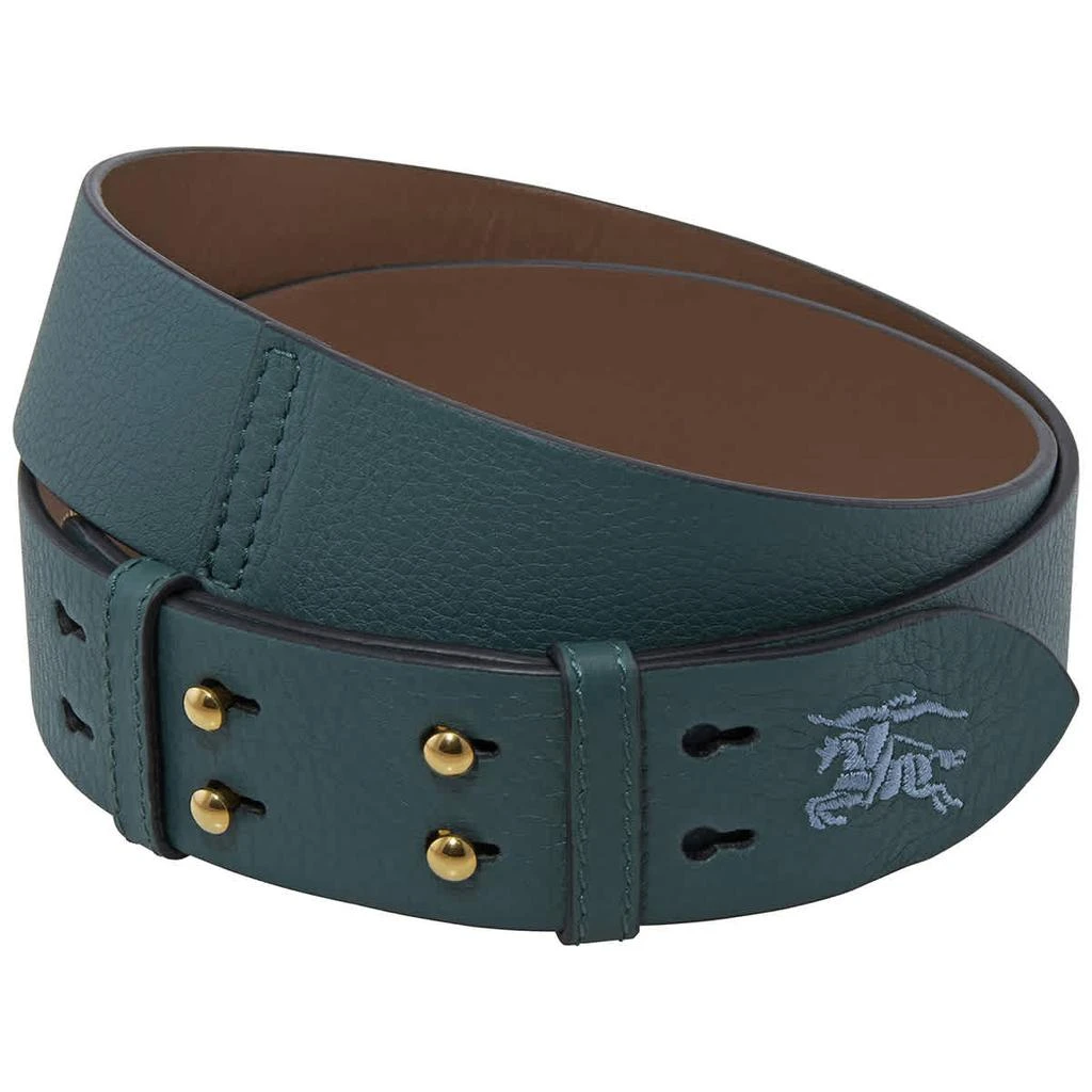 商品Burberry|Equestrian Knight Logo Sea Green Leather Handbag Belt Strap,价格¥738,第1张图片