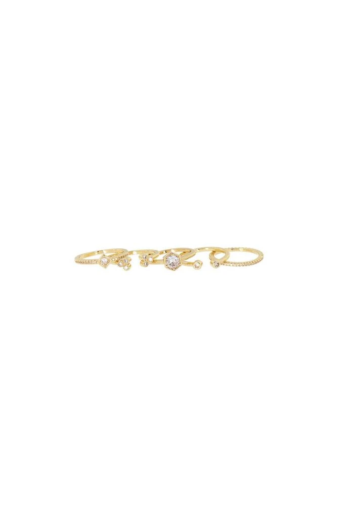 商品Nordstrom|5-Piece Gold-Tone CZ Ring Set - Size 7,价格¥70,第1张图片