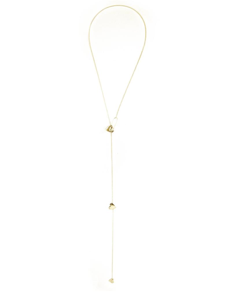 Adornia Heart Safety Pin Lariat Necklace Gold Vermeil .925 Sterling Silver商品第3张图片规格展示
