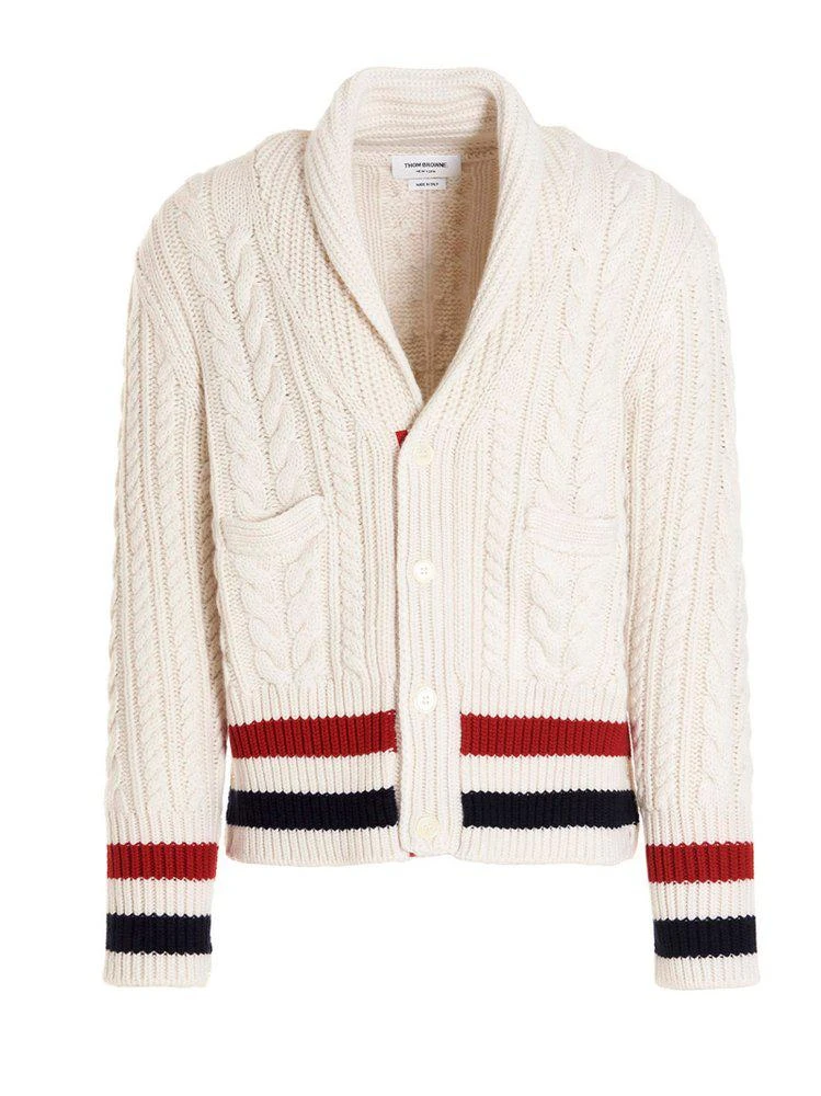 商品Thom Browne|Thom Browne	4-Bar V-Neck Cardigan,价格¥13456,第1张图片