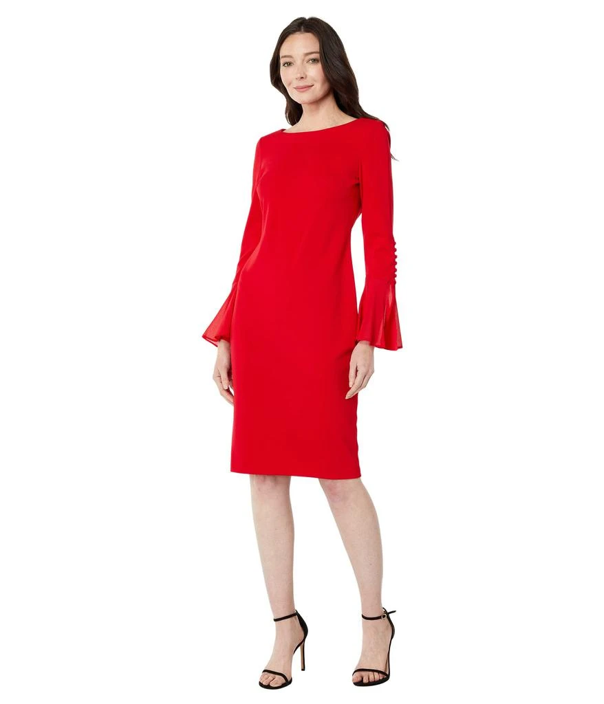 商品Calvin Klein|Chiffon Bell Sleeve Dress,价格¥676,第1张图片