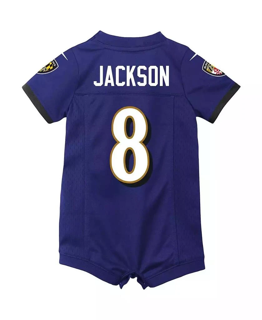 商品NIKE|Boys and Girls Newborn and Infant Lamar Jackson Purple Baltimore Ravens Romper Jersey,价格¥290,第2张图片详细描述