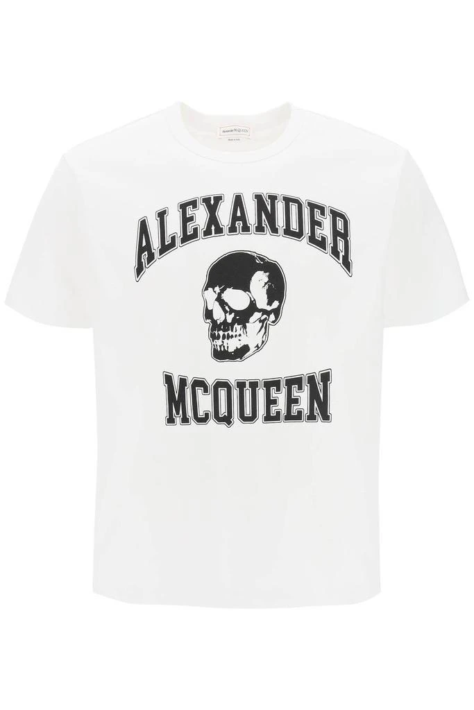 商品Alexander McQueen|T-shirt with varsity logo and skull print,价格¥1607,第1张图片