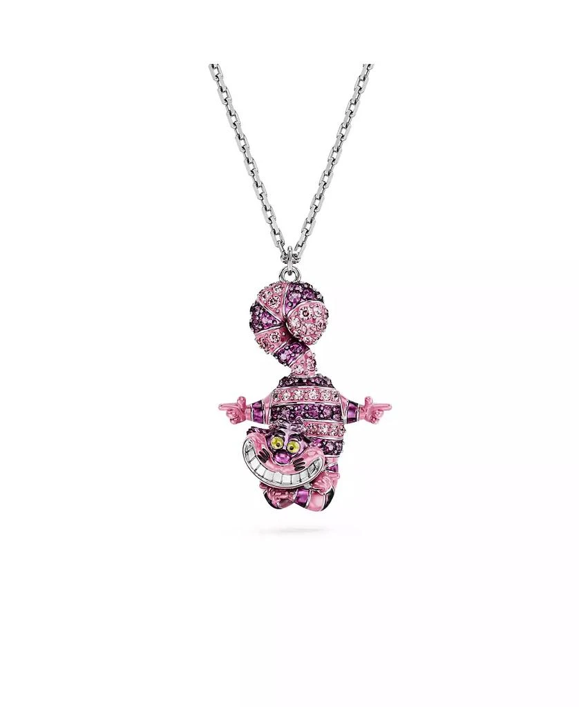 商品Swarovski|Cat Pink Rhodium Plated Alice In Wonderland Pendant Necklace,价格¥930,第1张图片